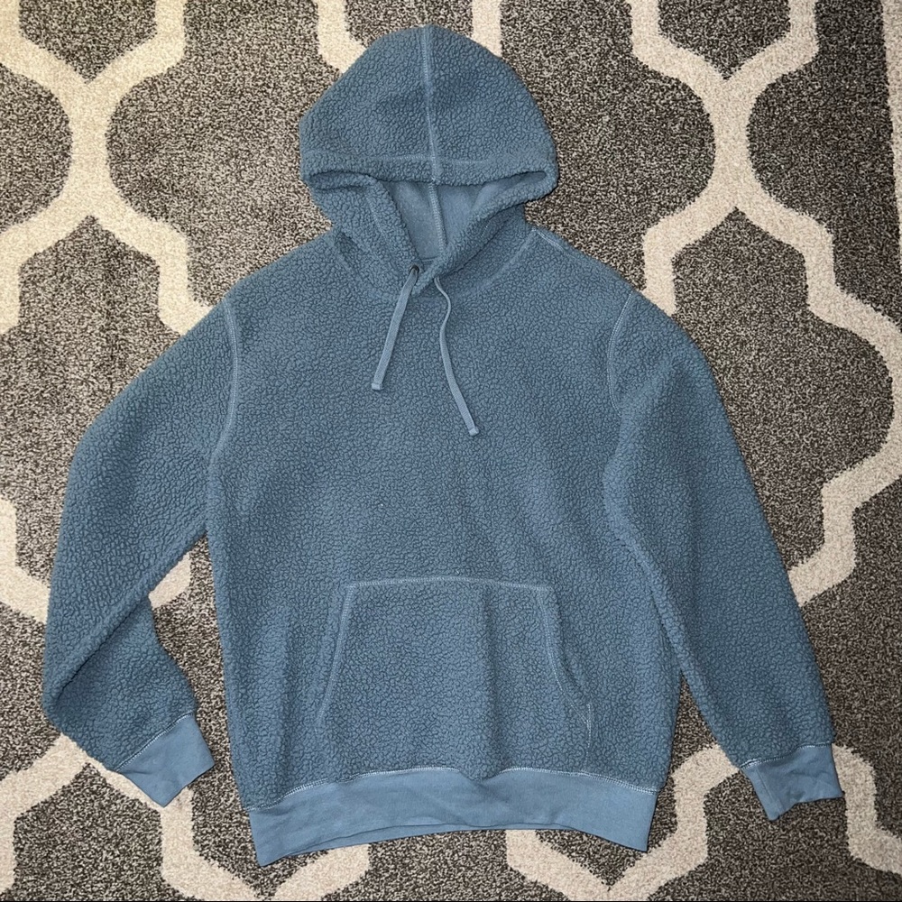 light blue sherpa hoodie -oversized fit